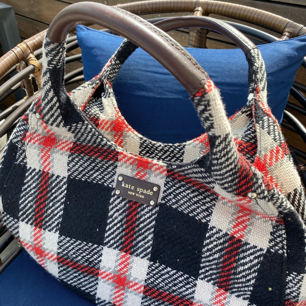 ♥️ ♠️ Kate Spade Shon Ruby Park Plaid Hobo Bag - Picture 4 of 16